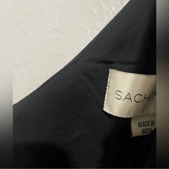 New Sachin & Babi Black Leslie Beaded Drape One Shoulder Crepe Gown In Size 14 - Picture 7 of 8